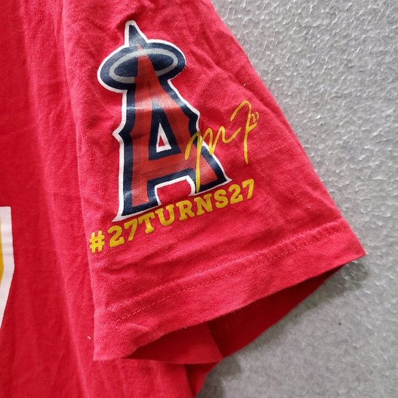 Los Angeles Angels Men T-Shirt XL Red Michael Trout #27 Graphic Print Tee - Picture 4 of 9